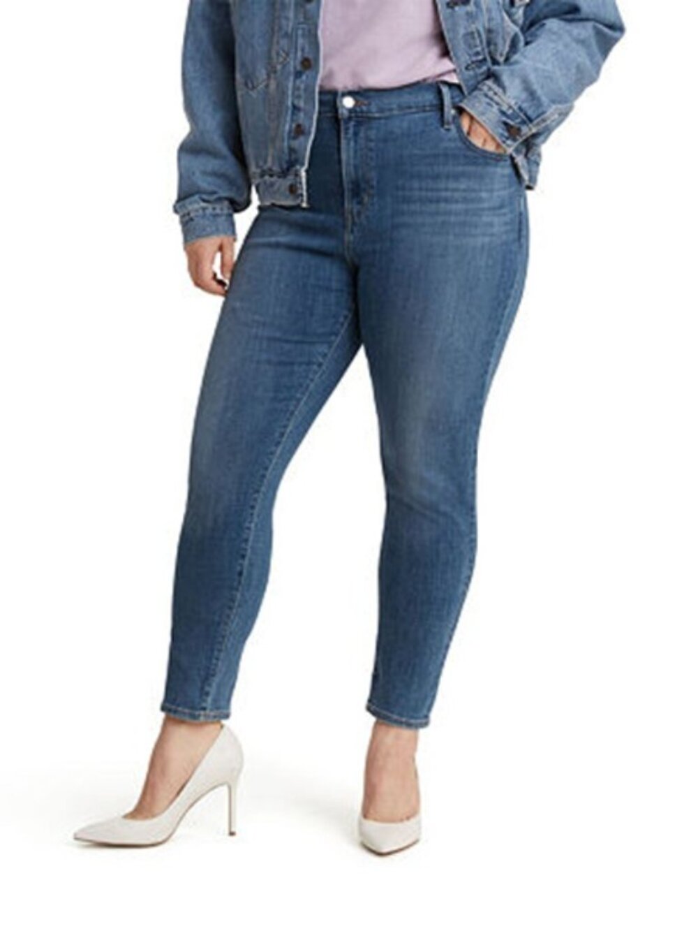 Levis Women 24W Jeans 721 High Rise Skinny Blue Slim Through Hip Thigh 30 Inseam
